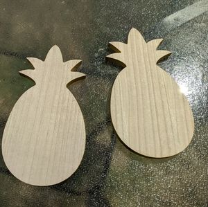 Set of wooden pineapple decor